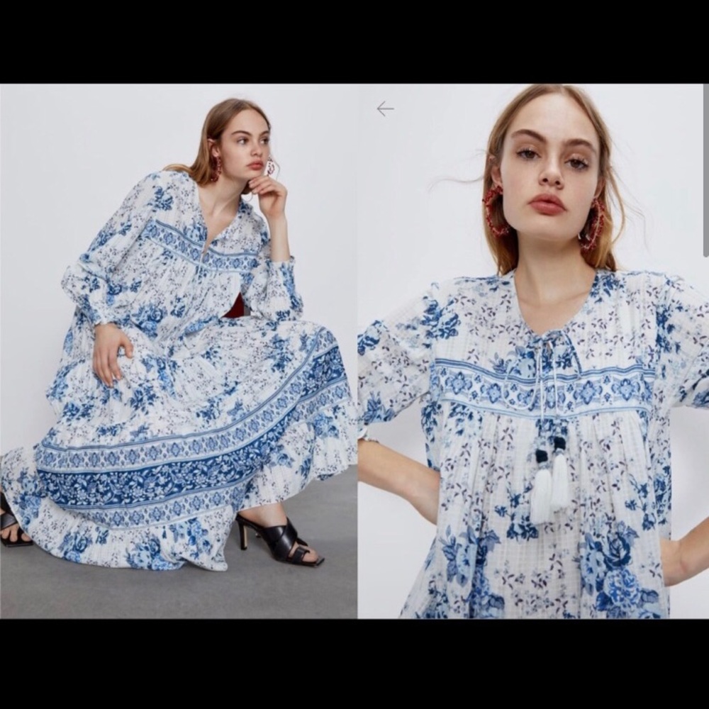 Zara Long Print Dress